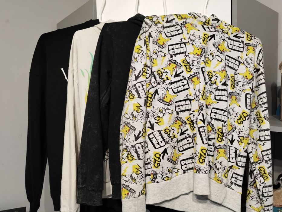 Bluzy chłopięce z kapturem 158/164 – 4 sztuki