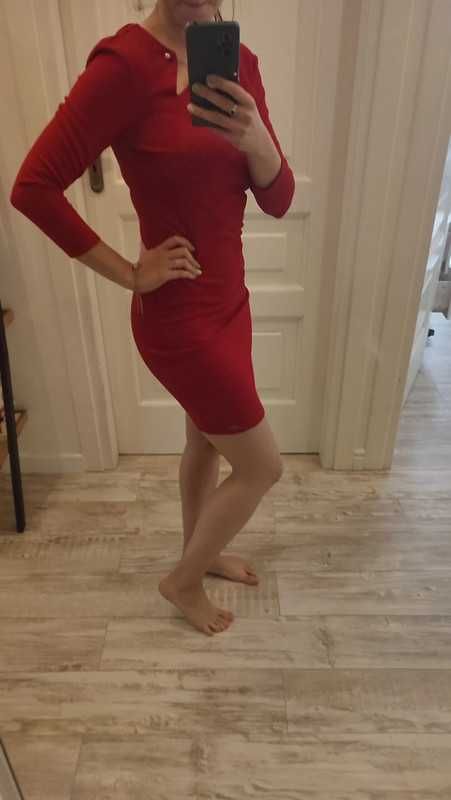 Czerwona wyjściowa sukienka mohito sexi XS