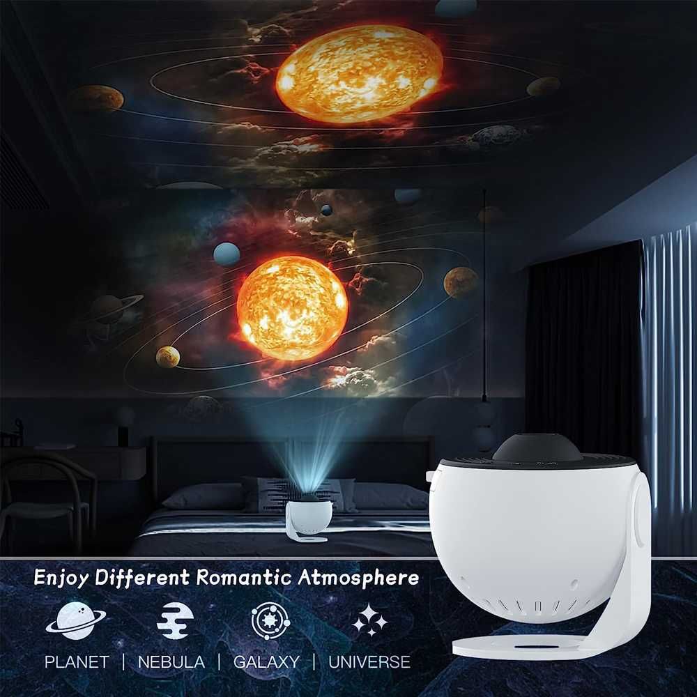 Projetor Galáctico,
Rotação de 360°
Estrelas, Luz de Teto de Nebulosa,