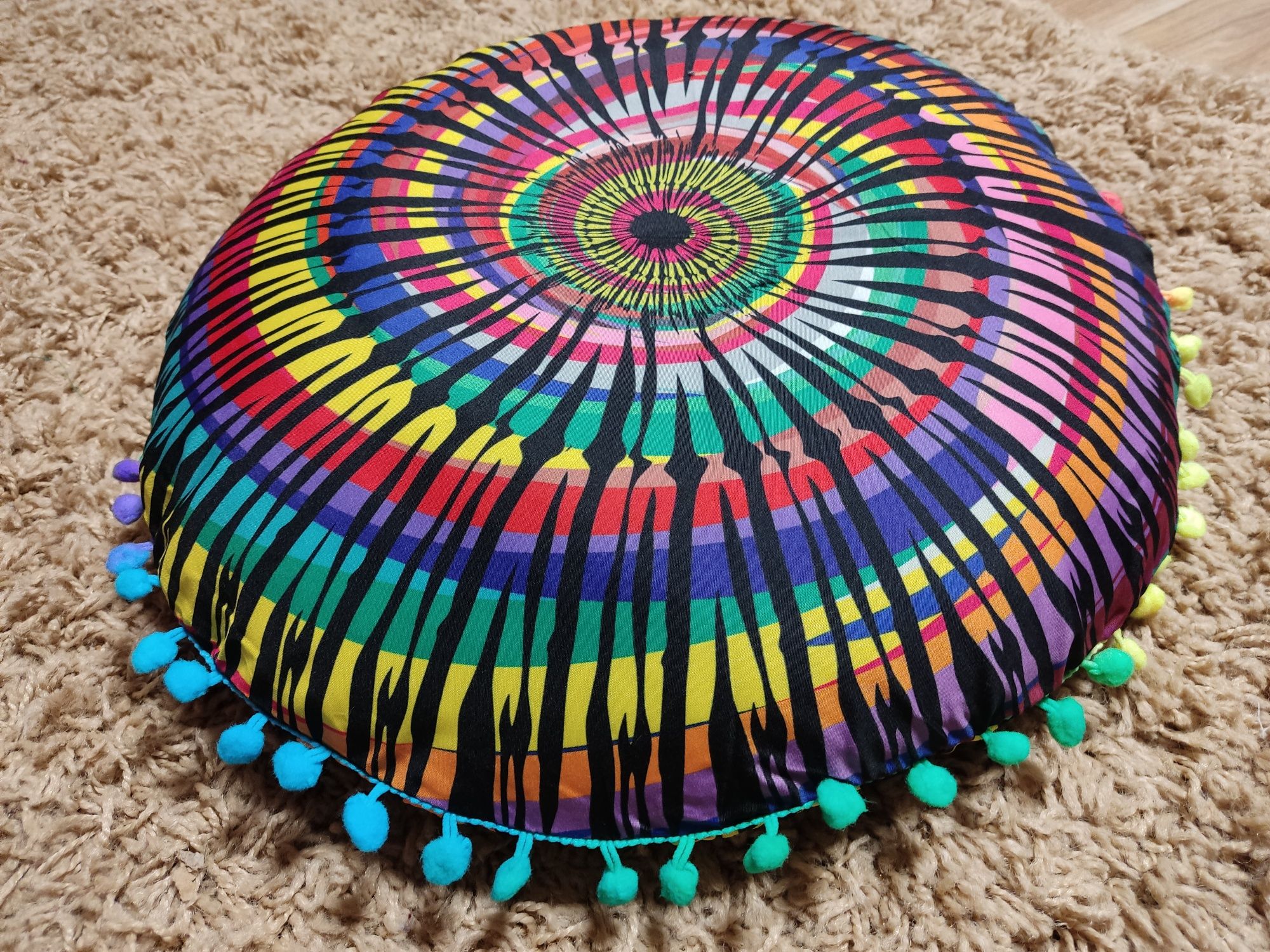 Śliczna nowa poduszka mandala joga medytacja 45 cm łuska gryczana