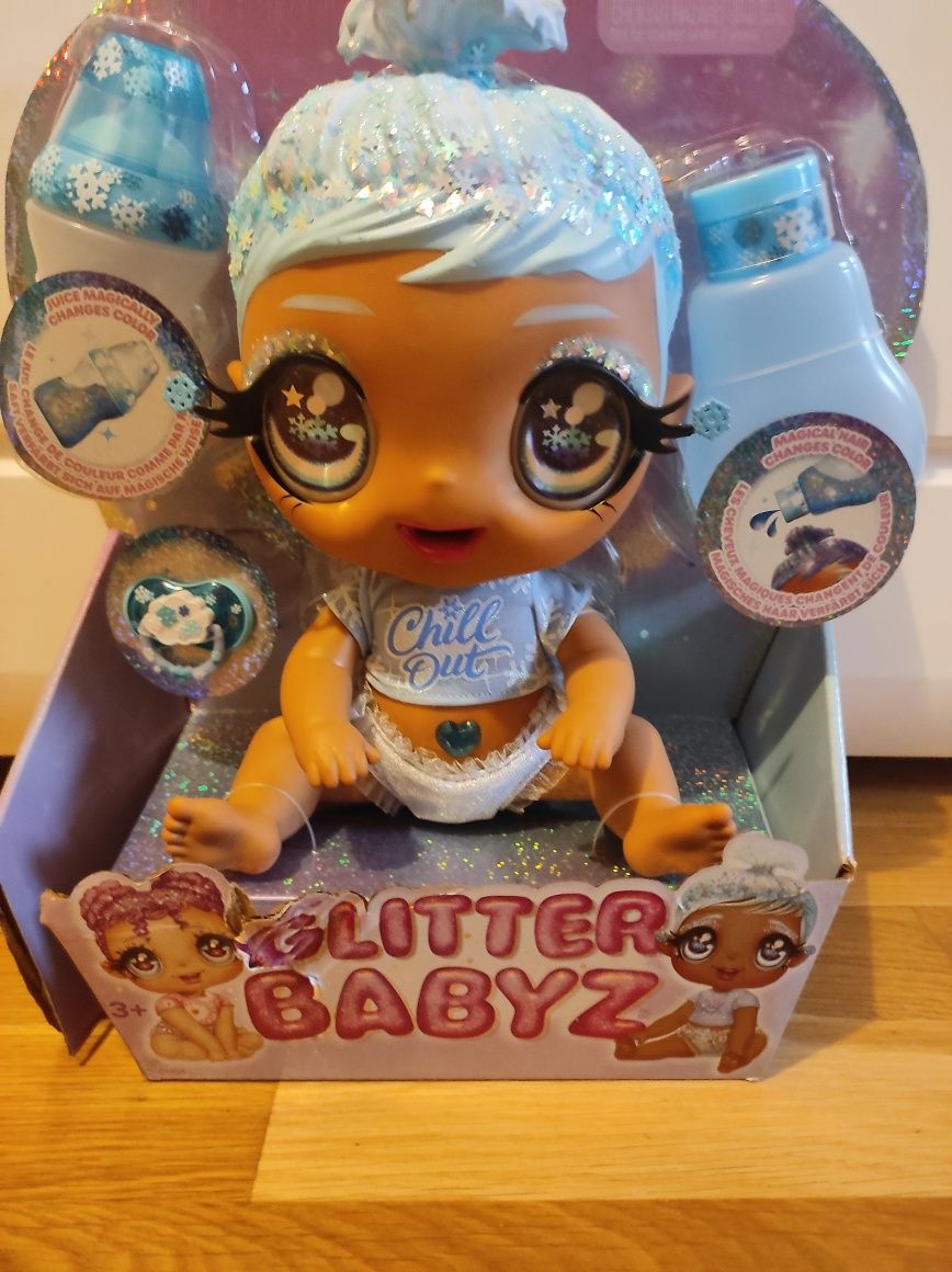 Lalka Glitter Babyz Doll Light Blue Snowflake E29p