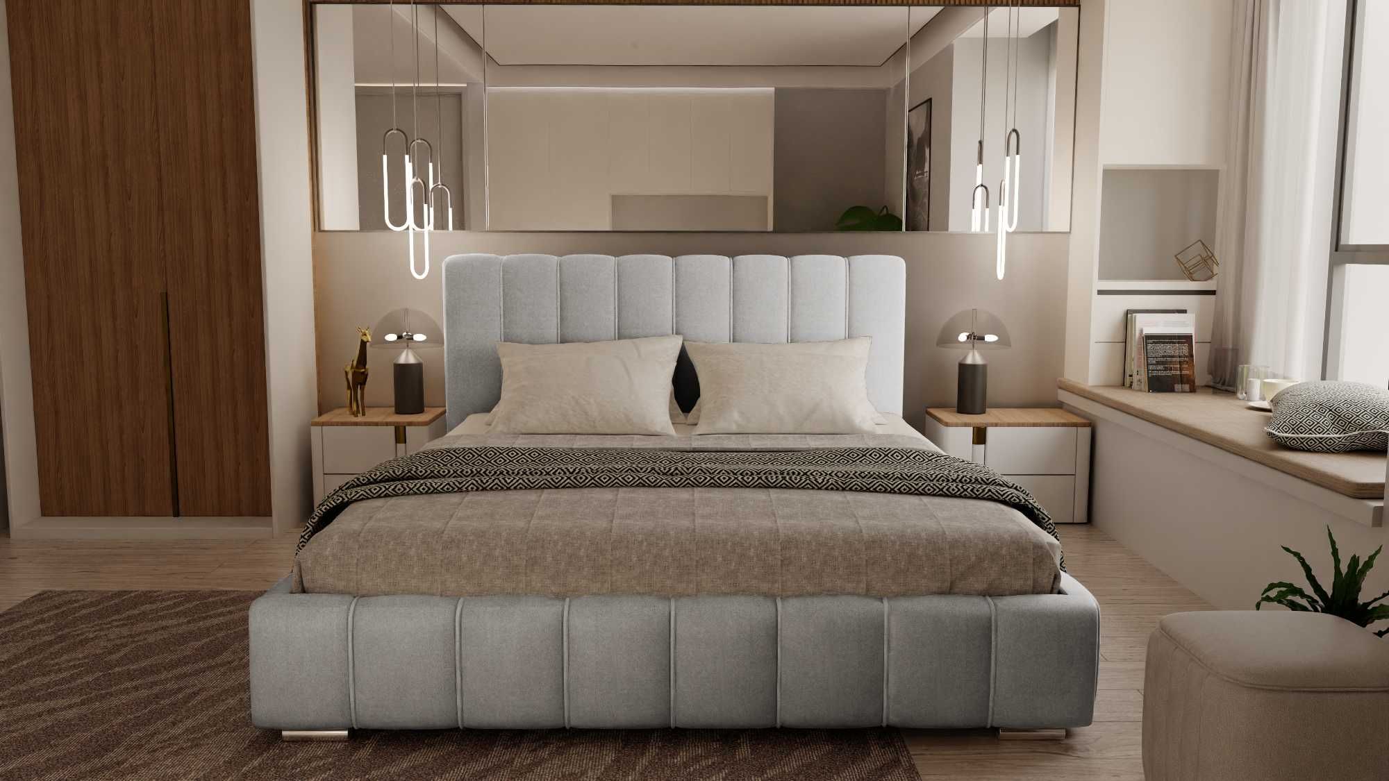 Łóżko do sypialni 140x200 Lisbon w nowoczesnym stylu, wiele rozmiarów