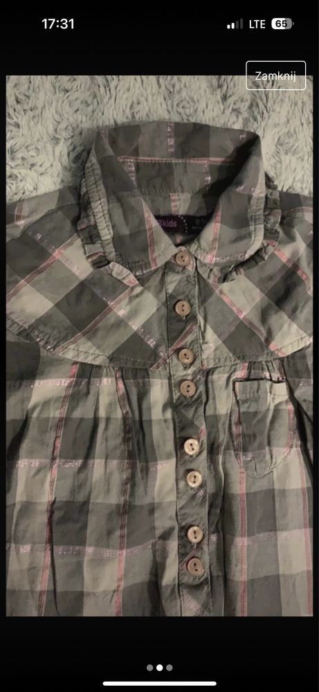 Koszula kraciasta Reserved r. 128/134 bluzka w kratę
