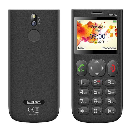 Telefon - Maxcom Mm 750 Czarny + Organizer Na Leki (Pn-Nd)