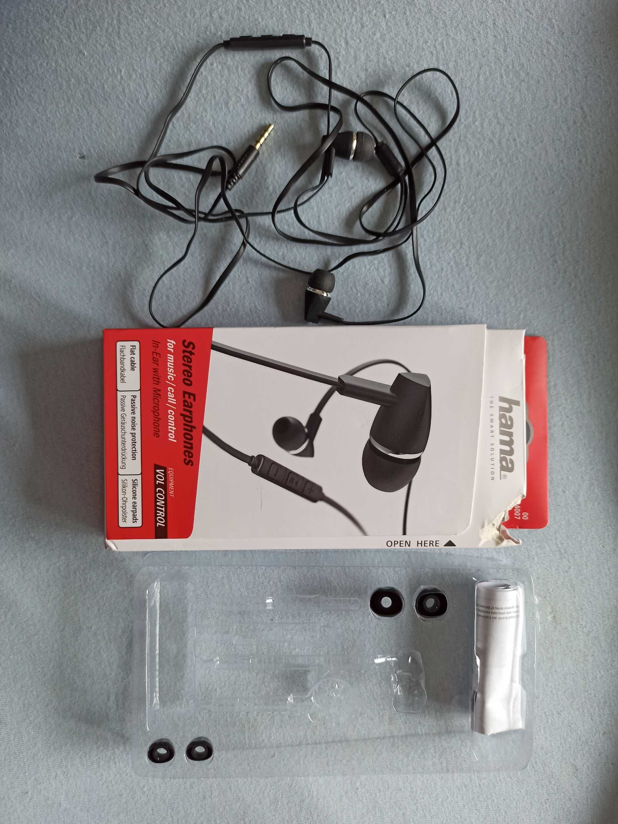 Słuchawki przewodowe douszne Hama 184007 z mikrofonem smart solution