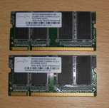 2x memórias RAM para portátil 512 MB DDR-333MHz