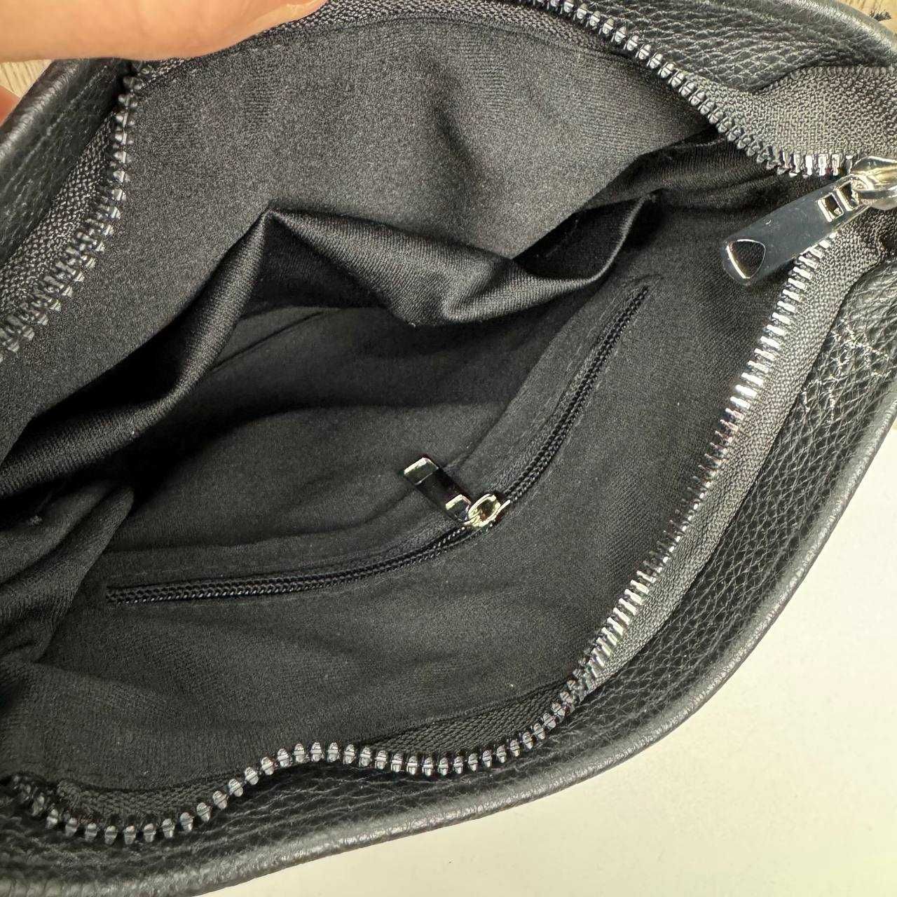 Мужская кожаная сумка планшет Армани Armani барсетка планшетка черная