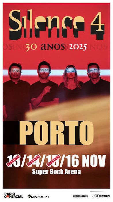 3 Bilhetes Silence 4 Porto 15 Novembro Plateia VIP 1a fila