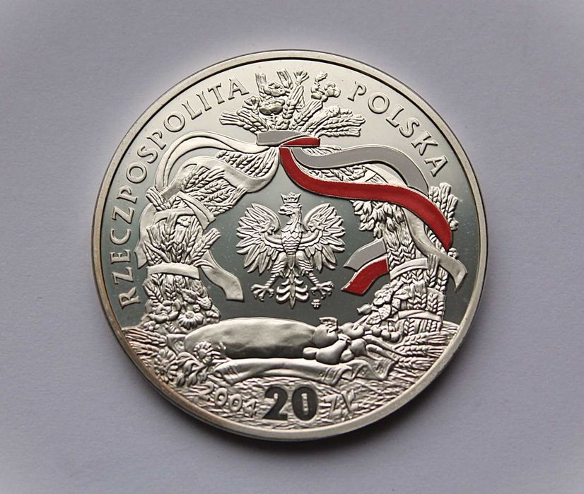 Монета 20 злотих 2004 рік 925 проба срібло PROOF Польща