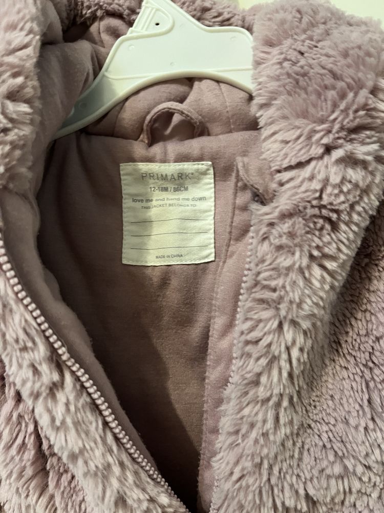 Bezrękawnik dziecięcy różowy z kapturem r.86