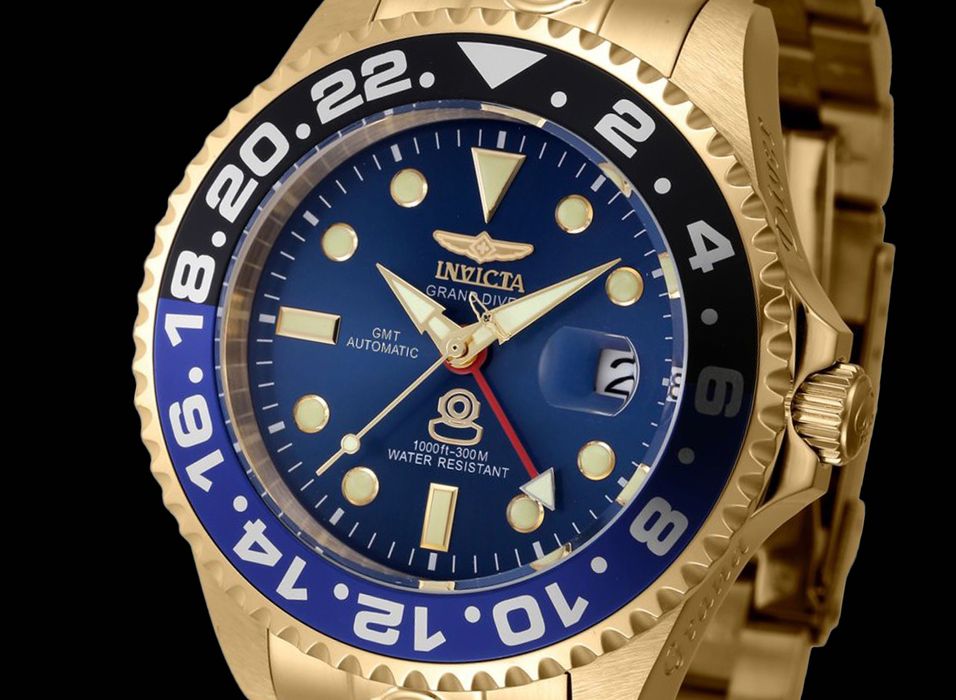 Годинник Invicta 45671 Grand Diver Automatic GMT Gold 47 мм. 300 MT.