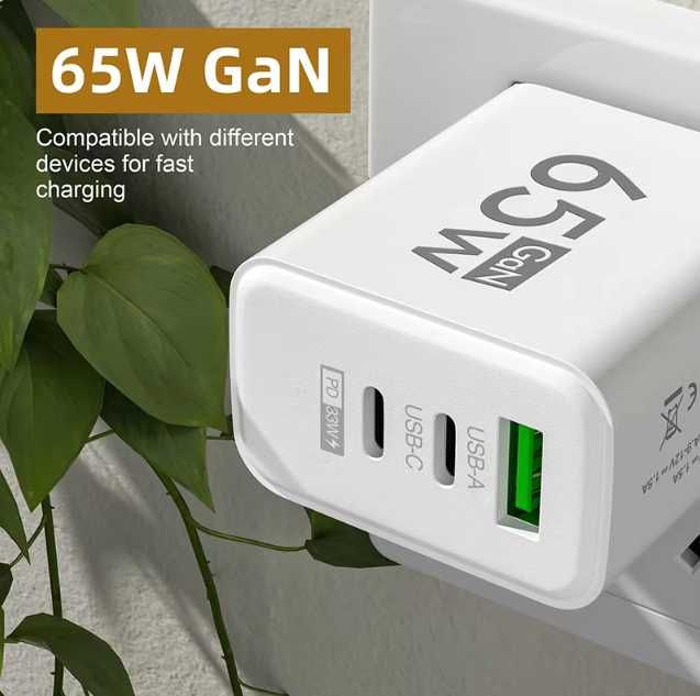Ładowarka Sieciowa APD-60 65W GaN 2x USB-C + 1x USB-A PD&QC