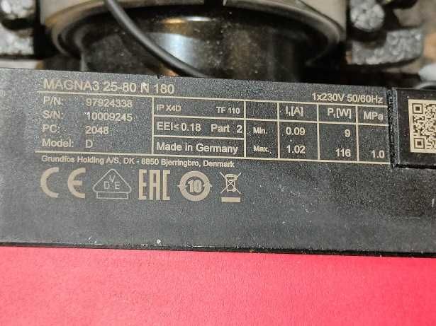 Grundfos Magna3 25-80 N 180 pompa CWU 230V PN 6/10
