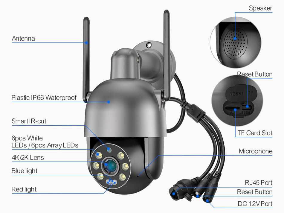 * NOVO * Câmara 8MP/4K Wi-Fi Rotativa * PTZ * ULTRA HD *