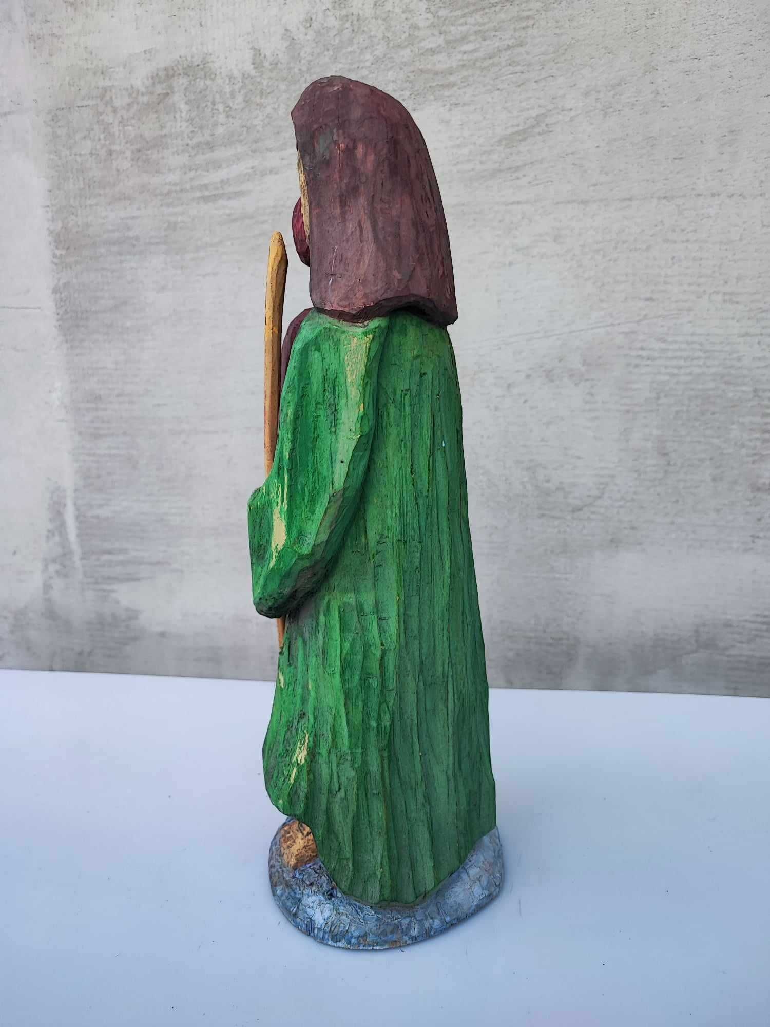 Św.Krzysztof,drewniana figura,sygnowana,z lat 70