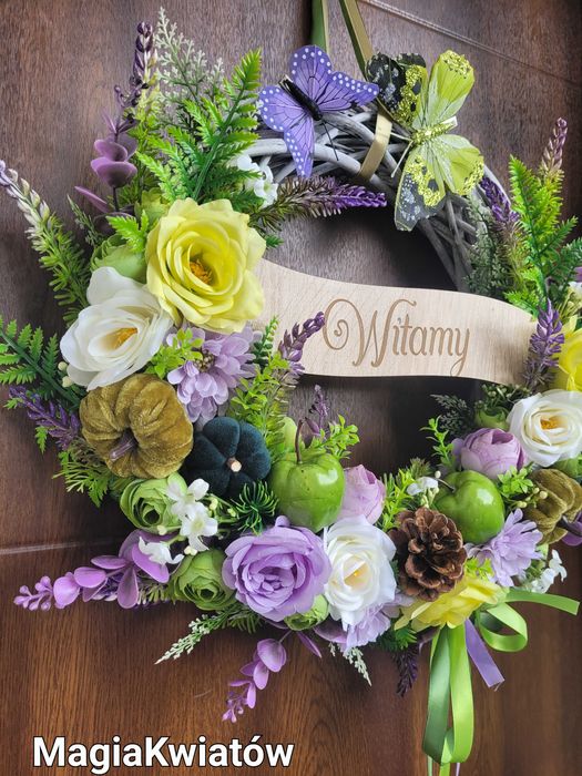 Wianek jesienny z wrzosami