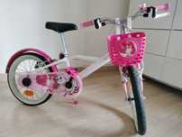 Bicicleta BTWIN, 4-6 anos, 16 polegadas, branco/ rosa
