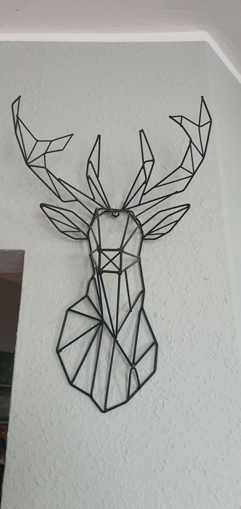 Jeleń geometryczny , metalowy 2 sztuki
