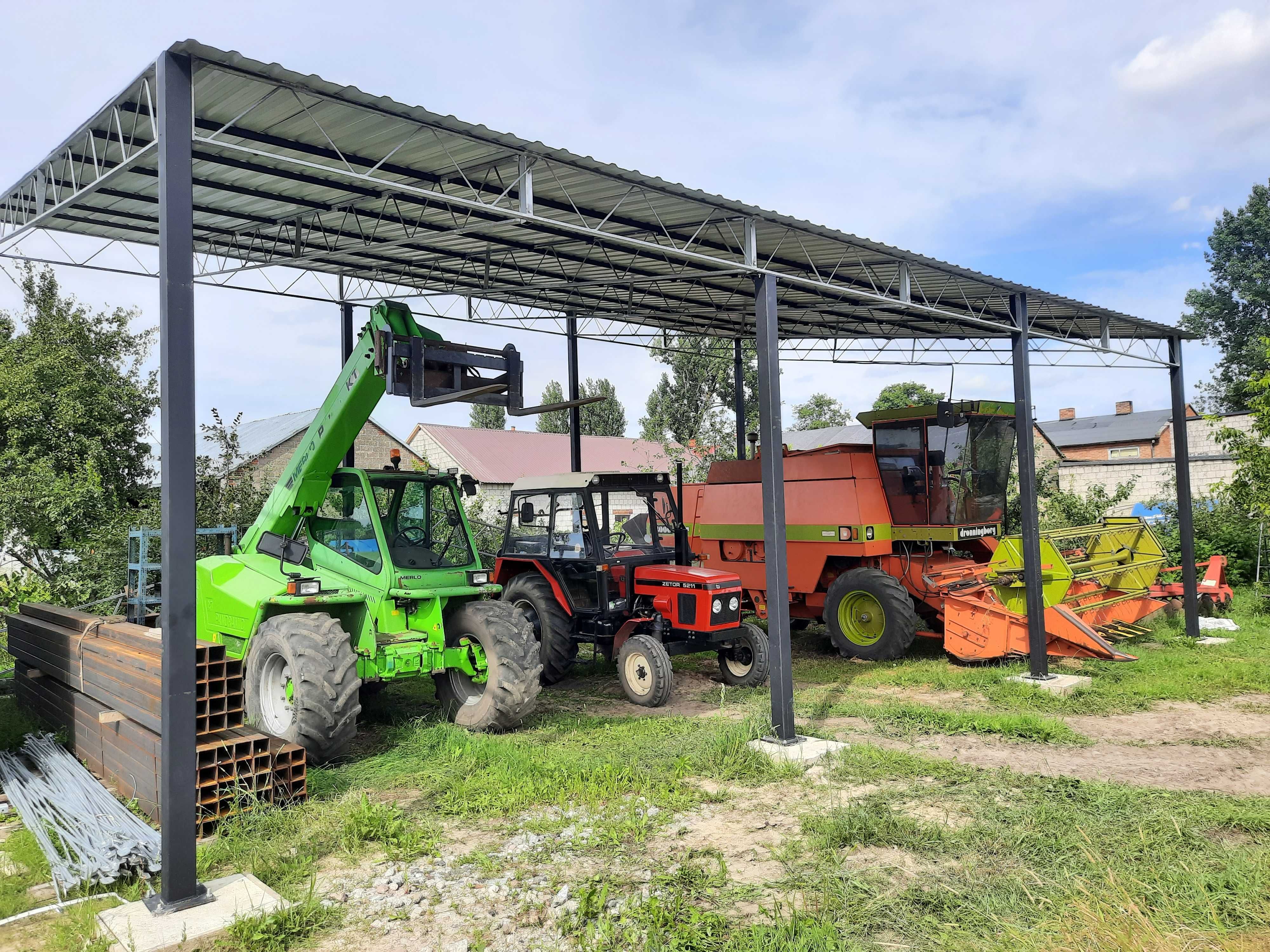 Wiata rolna Hala Magazyn Garaż Konstrukcja skręcana 8,1m x 12m KOMBAJN