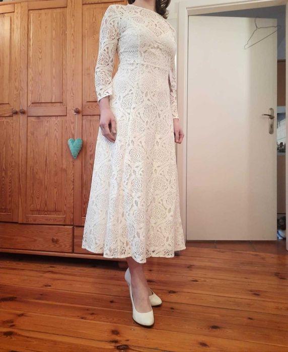 Nowa koronkowa sukienka ślubna w stylu boho IVY&OAK S 36