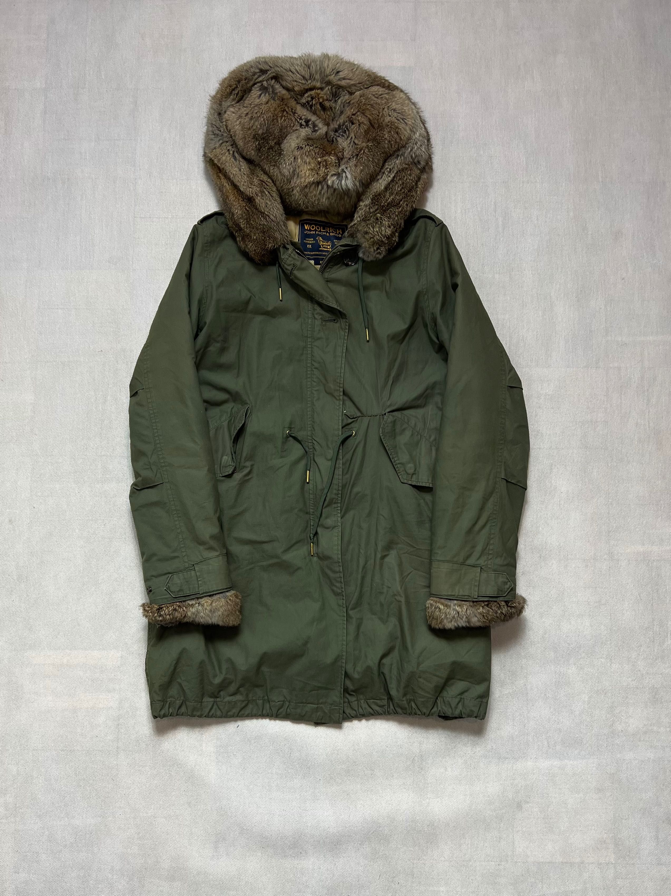 Unisex Kurtka Woolrich + rabbit fur lining vintage