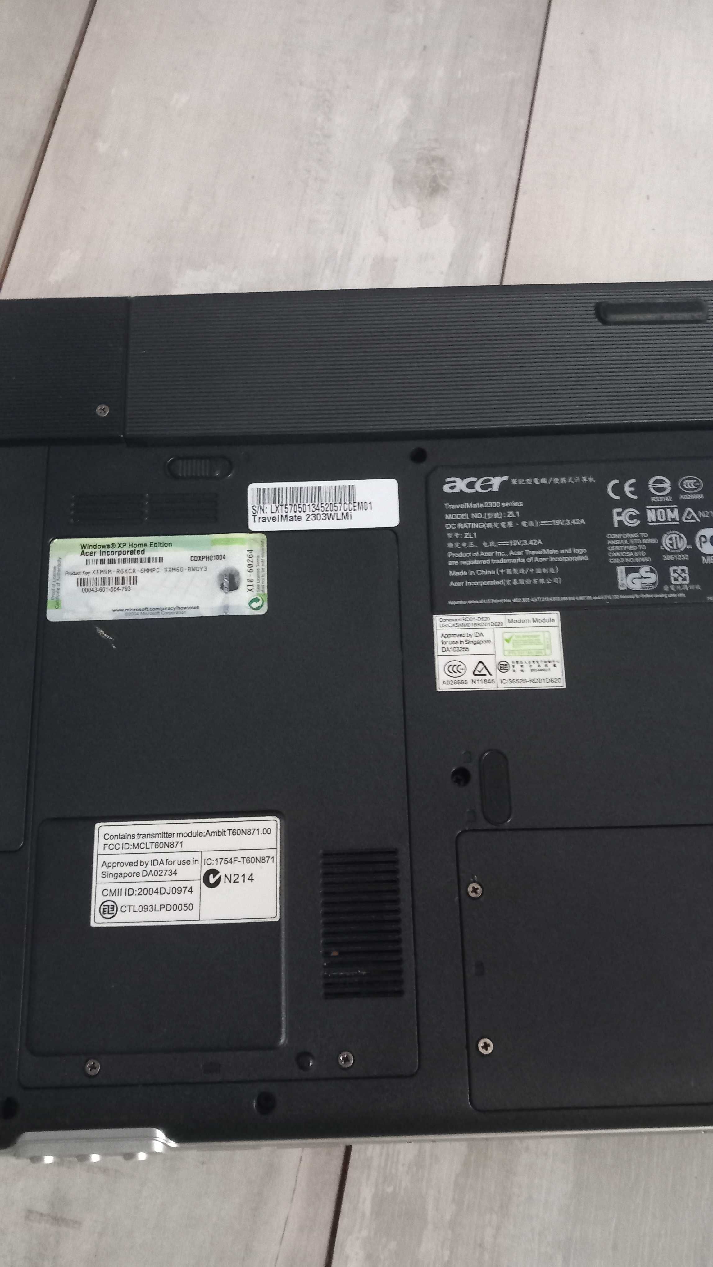laptop acer +zasilacz