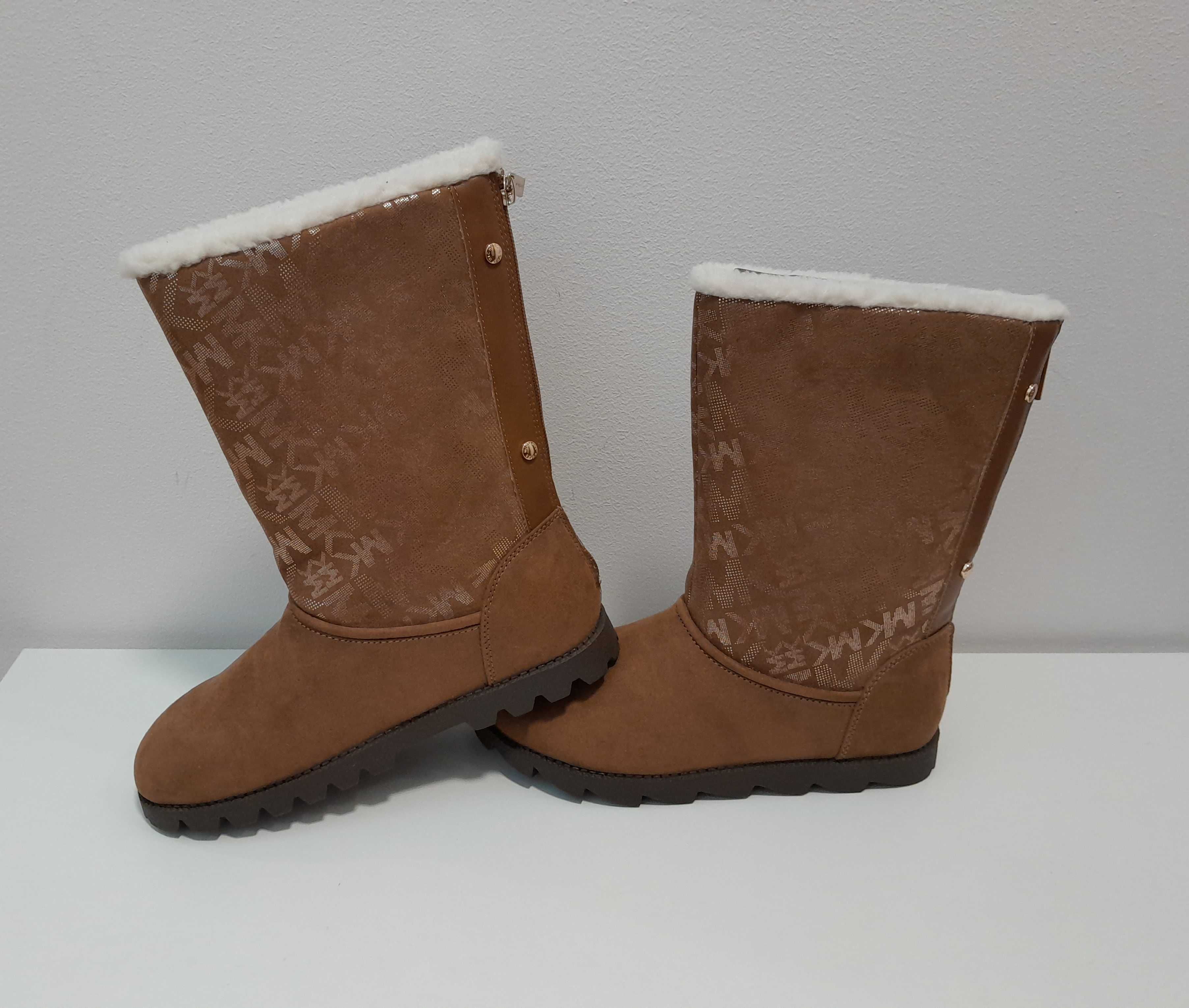 Buty zimowe ocieplane brązowe Michael Kors