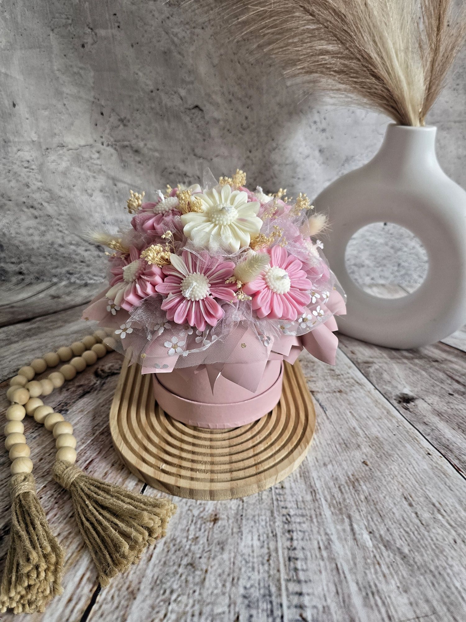 Flowerbox candlebox bukiet z wosku