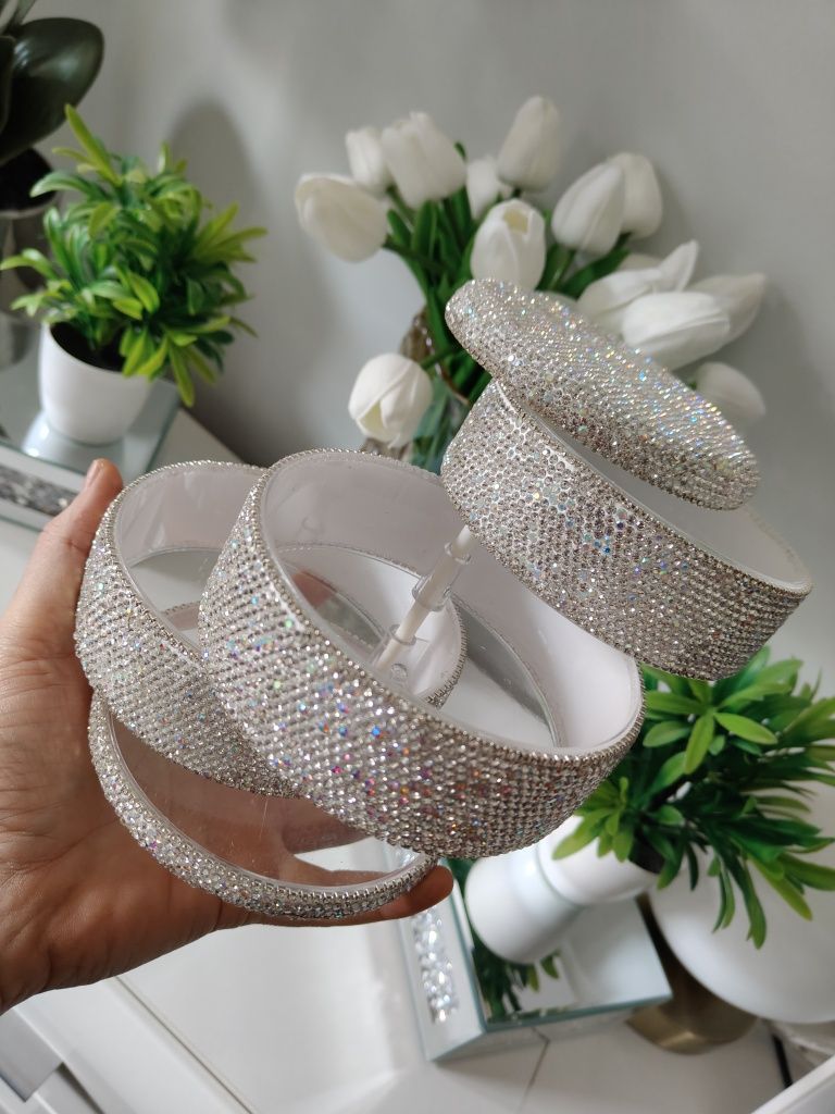 Rozkładany pojemnik plastikowy z cyrkoniami holo Glamour