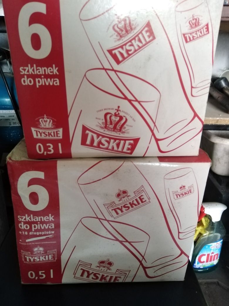 Pokale szklanki do piwa pakowane po 6 szt. NOWE