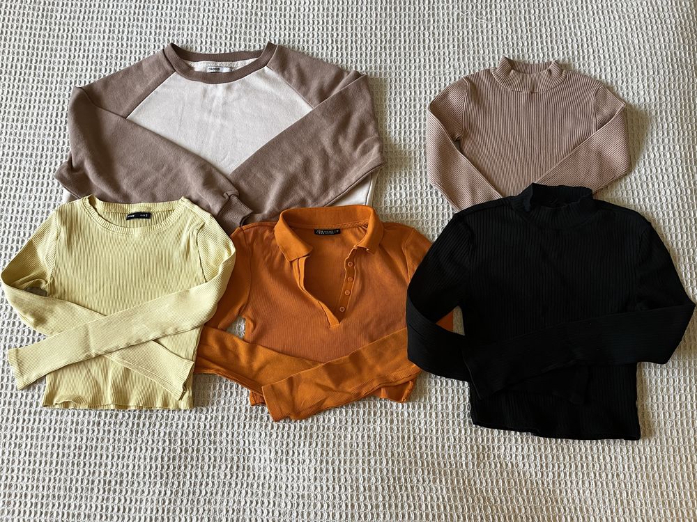 Zestaw 20 sztuk topy bluzki sukienki XS Zara Sinsay Cropp nastolatka