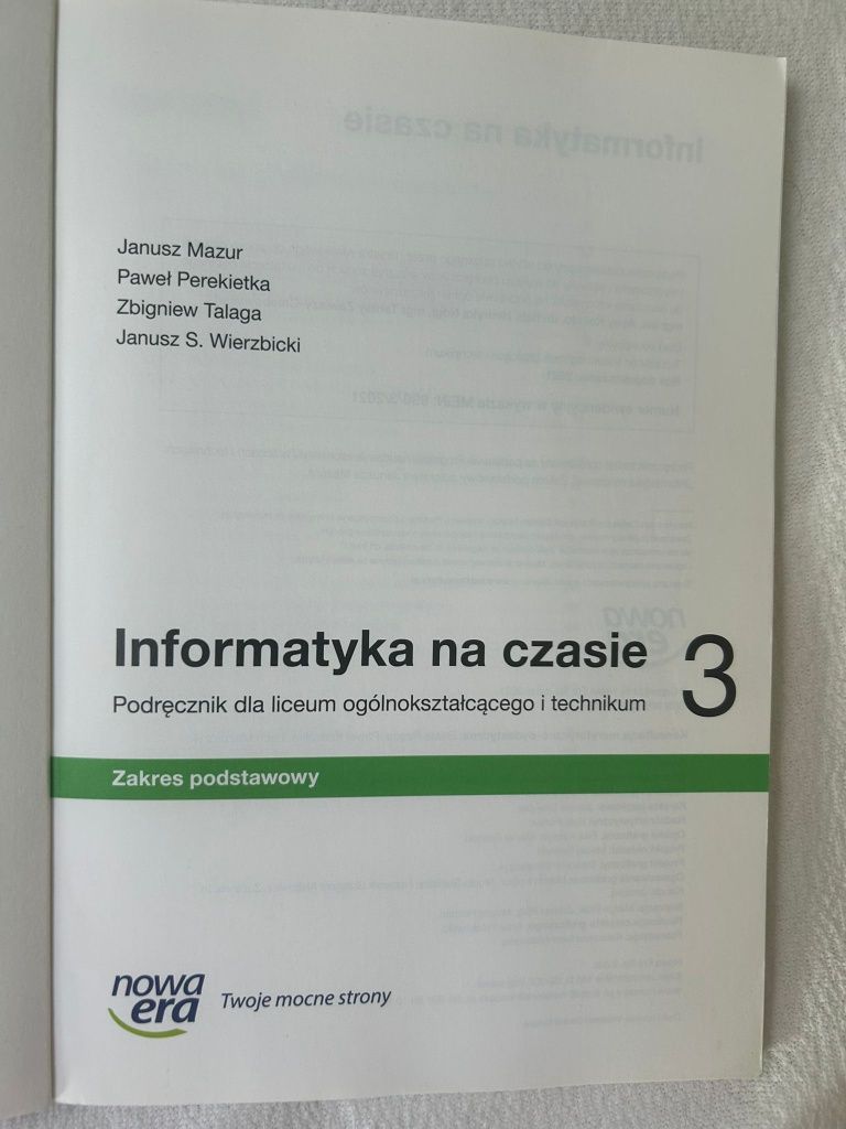 Informatyka na czasie 3. Zakres podstawowy. Podręcznik.