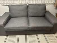 Sofa nierozkladana z szezlongiem szara Ikea Kivik