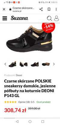 Sprzedam Czarne sneakersy skóra jak nowe