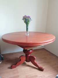 Duży okrągły stół a la drewniany, ozdobne nogi, 120 x 80