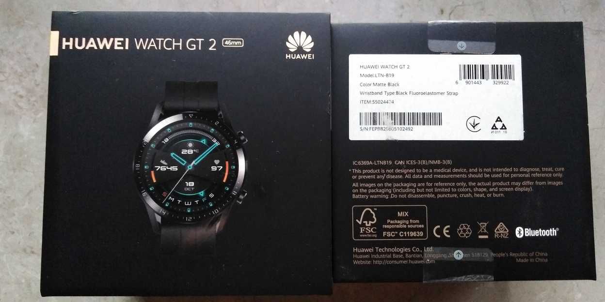 Huawei GT2 SPORT Smartwatch / Czarny / Stan IDEALNY !