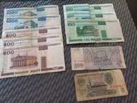 Banknoty ruble białoruskie i rosyjskie