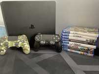 Ps4 slim 500 GB 8 gier i dwa pady