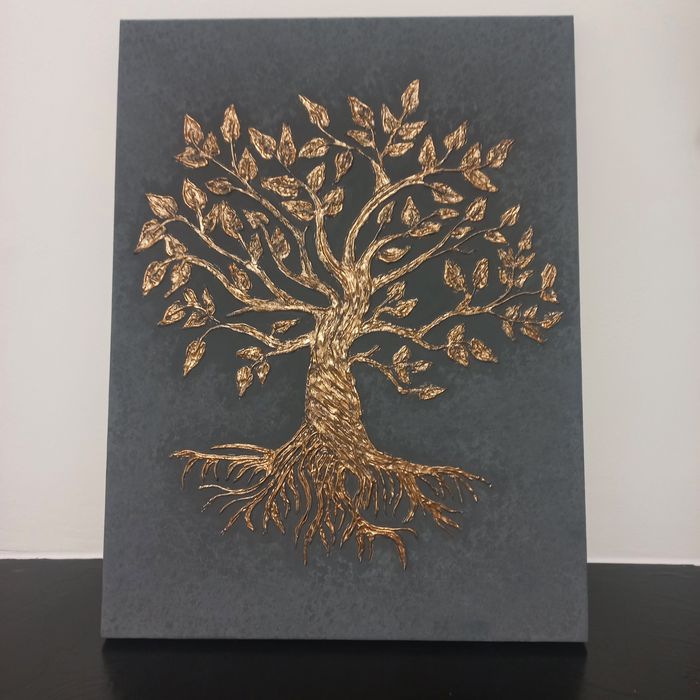 Інтер'єрна текстурна картина "Древо Життя. Мідна Енергія"