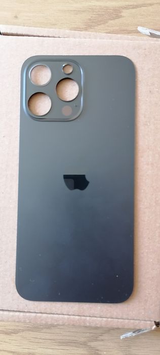 Задняя панель корпуса iphone 14 pro max (чёрный, стекло)
