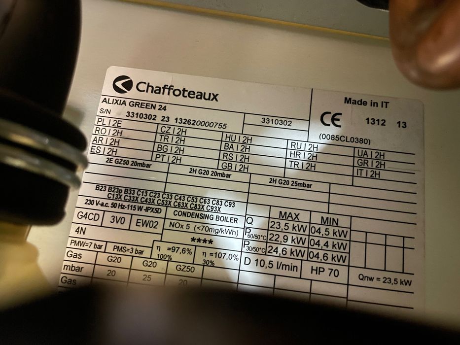 Конденсаційний котел chaffoteaux alixia green 24