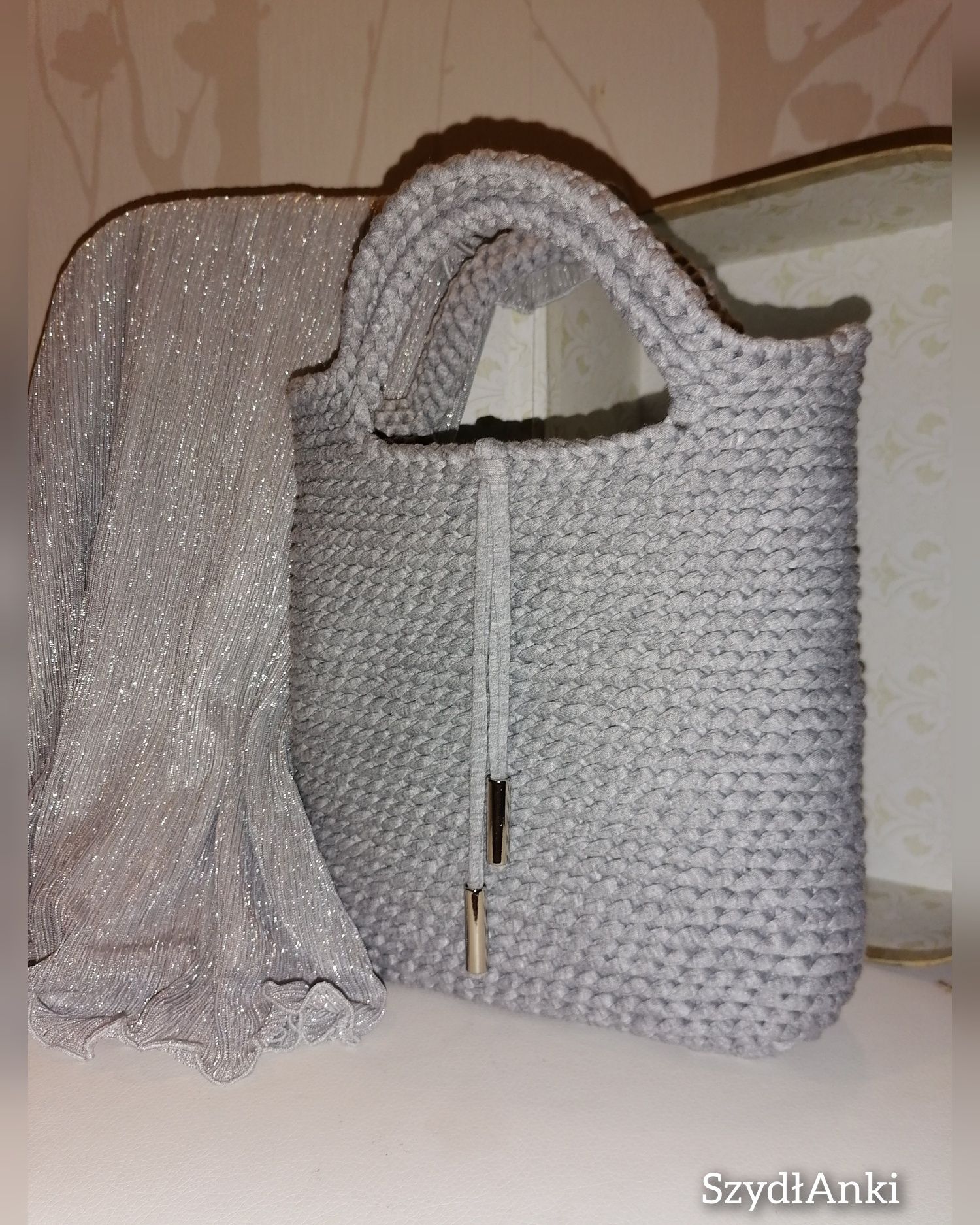 Elegancka torebka handmade przędza bawełniana szydełko