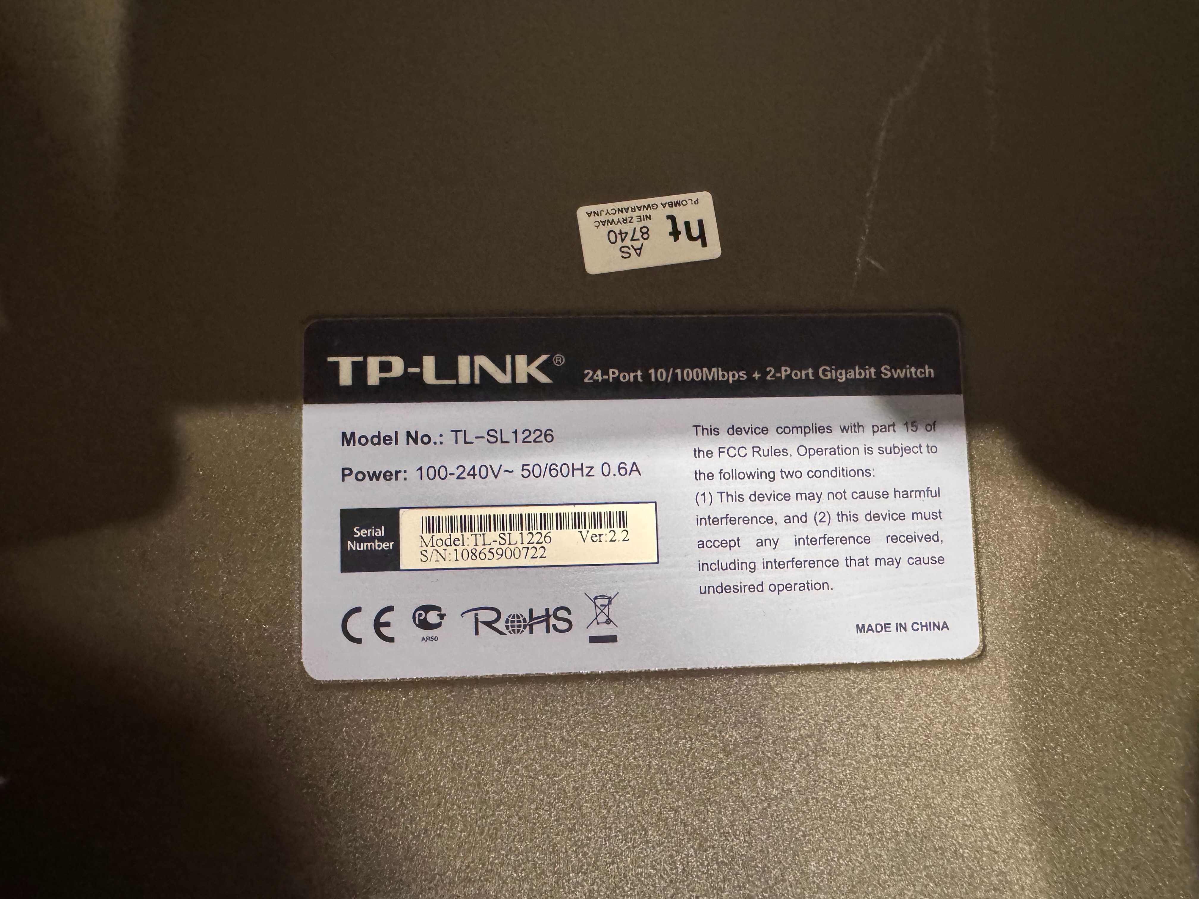 2x TL-SL1226 Tp-link Switch cena za 2szt