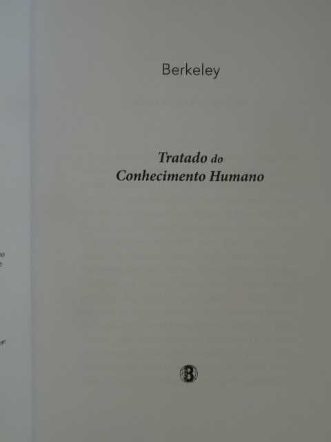 Tratado do Conhecimento Humano de George Berkeley - 1ª Edição