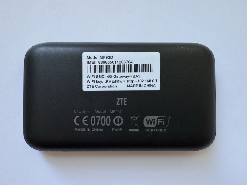 ZTE MF93D – мобільний 4G LTE Wi-Fi роутер (до 100 Мбіт/с)