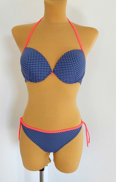 Granat Bikini Strój Kąpielowy Dwuczęściowy Groszki xl 42