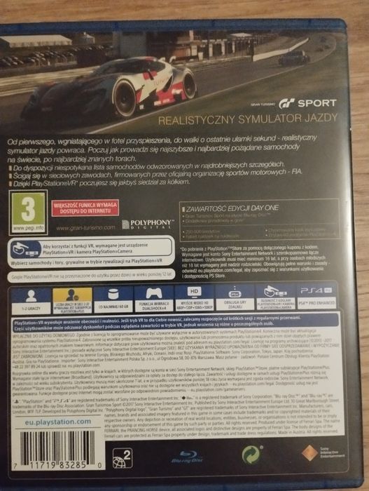 Gran Turismo Sport Day One Edition Ps4 po polsku