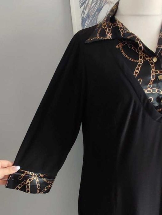 Sukienka elastyczna midi kołnierzyk 46/48