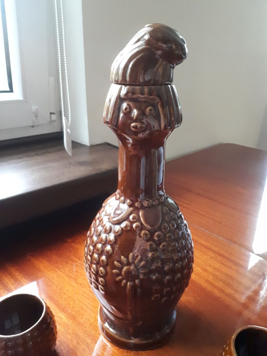 Zestaw ceramiczny Karafka z 6 kieliszkami Piast Bolesławiec