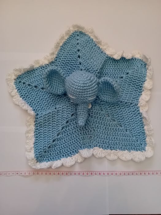 Kocyk przytulanka z głową słonia - handmade